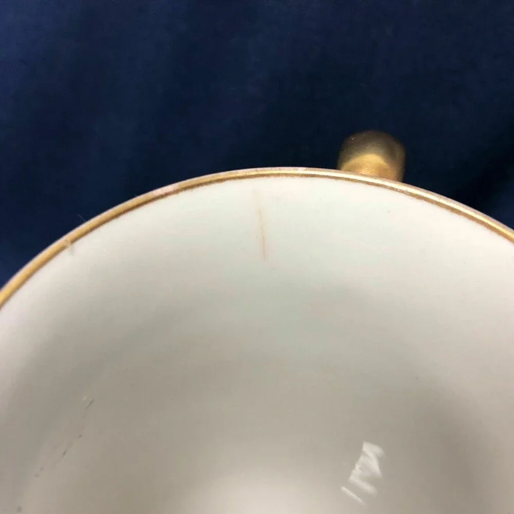 L S &‎ S Limoges France White Gold Trim Cup and Saucer Set